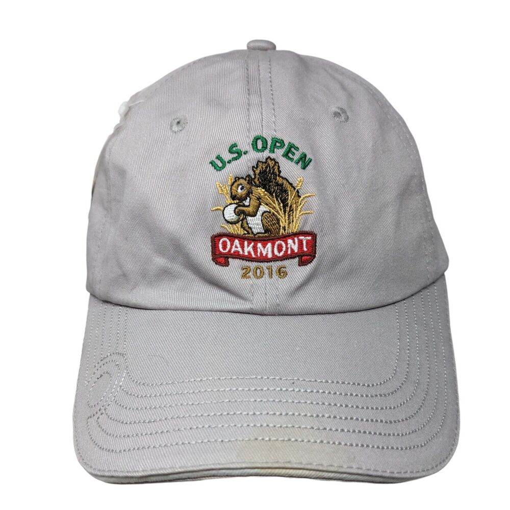 US Open 2016 Oakmont Squirrel Slideback Hat Gray One Size USGA Member